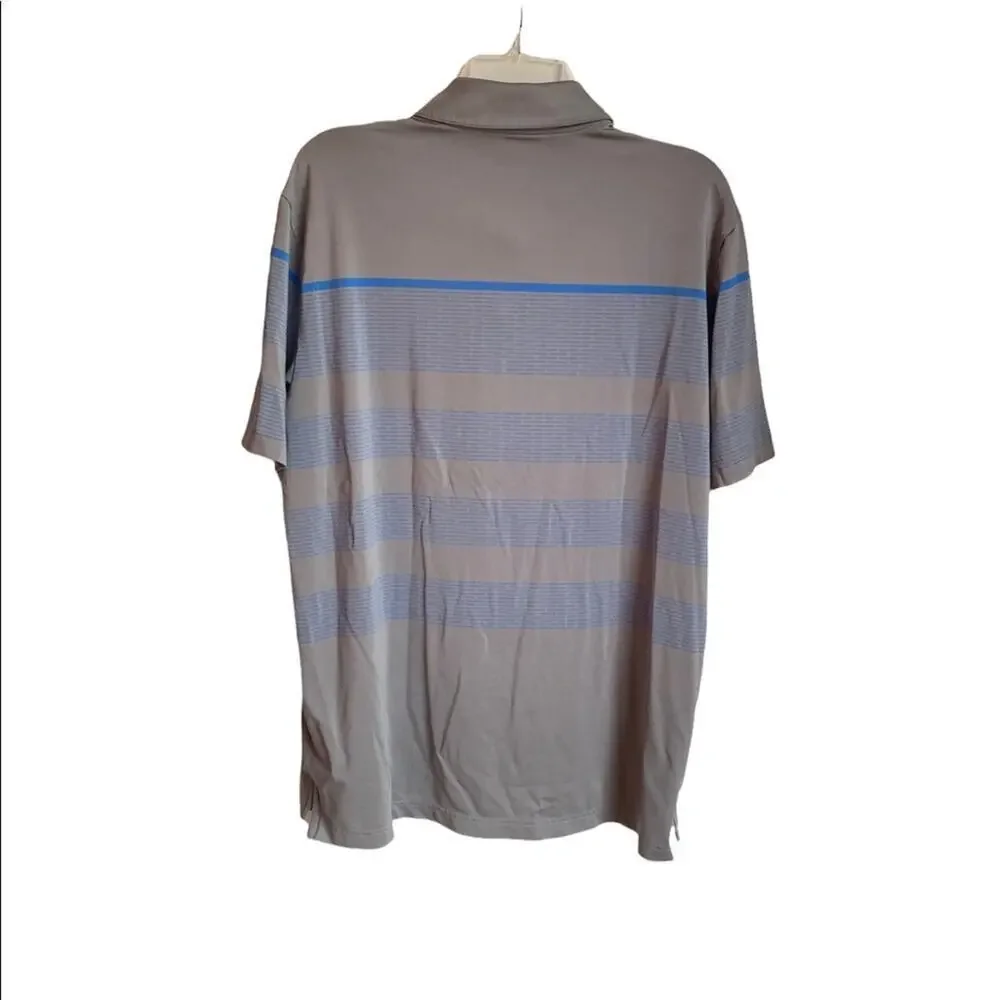 ADIDAS Men’s Striped Polo/Golf Shirt / Size: Large